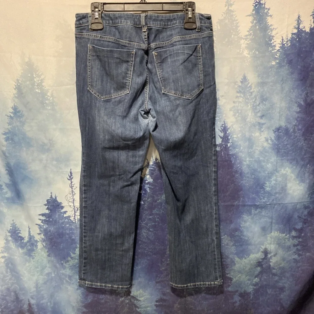 Simply Vera Vera Wang Capri Jeans Womens 8 Blue Dark Wash Mid Rise